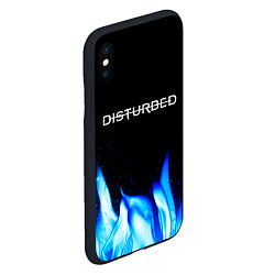 Чехол iPhone XS Max матовый Disturbed blue fire, цвет: 3D-черный — фото 2