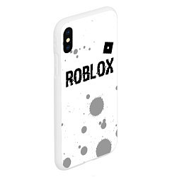 Чехол iPhone XS Max матовый Roblox glitch на светлом фоне: символ сверху, цвет: 3D-белый — фото 2