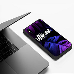 Чехол iPhone XS Max матовый Blink 182 neon monstera, цвет: 3D-черный — фото 2