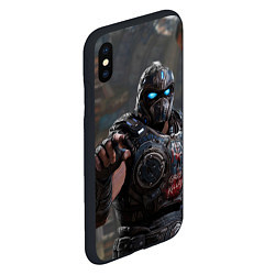 Чехол iPhone XS Max матовый Gears of war Клейтон Кармайн, цвет: 3D-черный — фото 2