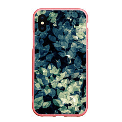Чехол iPhone XS Max матовый Темные листья, цвет: 3D-баблгам