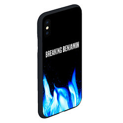 Чехол iPhone XS Max матовый Breaking Benjamin blue fire, цвет: 3D-черный — фото 2
