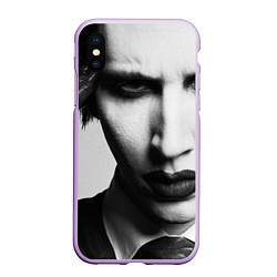 Чехол iPhone XS Max матовый Marilyn Manson looks at you, цвет: 3D-сиреневый