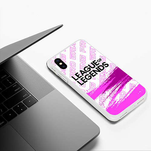 Чехол iPhone XS Max матовый League of Legends pro gaming: символ сверху / 3D-Белый – фото 3