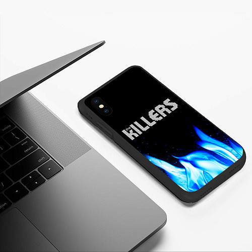 Чехол iPhone XS Max матовый The Killers blue fire / 3D-Черный – фото 3