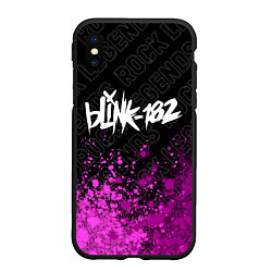 Чехол iPhone XS Max матовый Blink 182 rock legends: символ сверху, цвет: 3D-черный