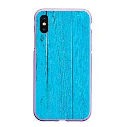 Чехол iPhone XS Max матовый Деревянный забор, цвет: 3D-светло-сиреневый
