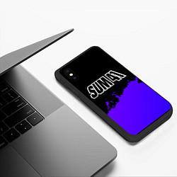 Чехол iPhone XS Max матовый Sum41 purple grunge, цвет: 3D-черный — фото 2