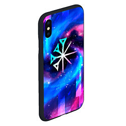 Чехол iPhone XS Max матовый Nightwish неоновый космос, цвет: 3D-черный — фото 2