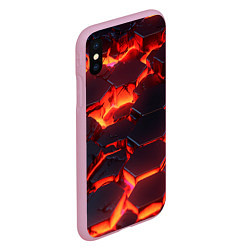 Чехол iPhone XS Max матовый Огненные наносоты, цвет: 3D-розовый — фото 2