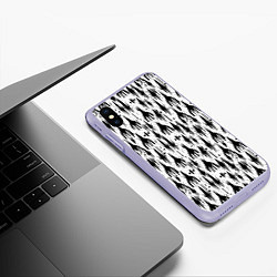 Чехол iPhone XS Max матовый Чернильные пришельцы, цвет: 3D-светло-сиреневый — фото 2