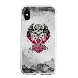 Чехол iPhone XS Max матовый Amon Amarth first kill, цвет: 3D-белый