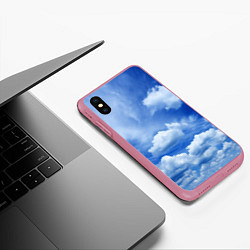 Чехол iPhone XS Max матовый Небесный свод, цвет: 3D-малиновый — фото 2