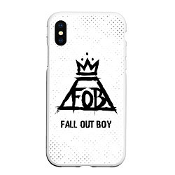 Чехол iPhone XS Max матовый Fall Out Boy glitch на светлом фоне, цвет: 3D-белый