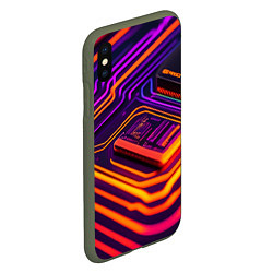 Чехол iPhone XS Max матовый Микрочип, цвет: 3D-темно-зеленый — фото 2