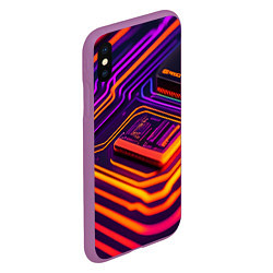 Чехол iPhone XS Max матовый Микрочип, цвет: 3D-фиолетовый — фото 2