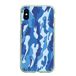 Чехол iPhone XS Max матовый Blue military, цвет: 3D-салатовый