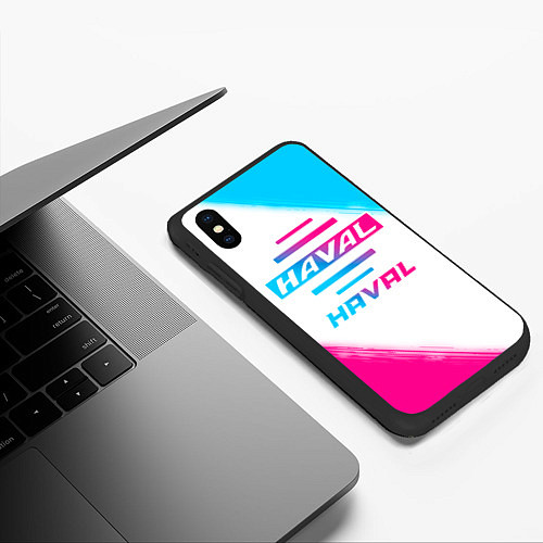 Чехол iPhone XS Max матовый Haval neon gradient style / 3D-Черный – фото 3