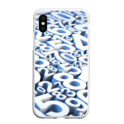 Чехол iPhone XS Max матовый Цифровая брусчатка, цвет: 3D-белый