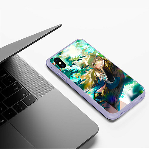 Чехол iPhone XS Max матовый Геншин Импакт: Кирара / 3D-Светло-сиреневый – фото 3