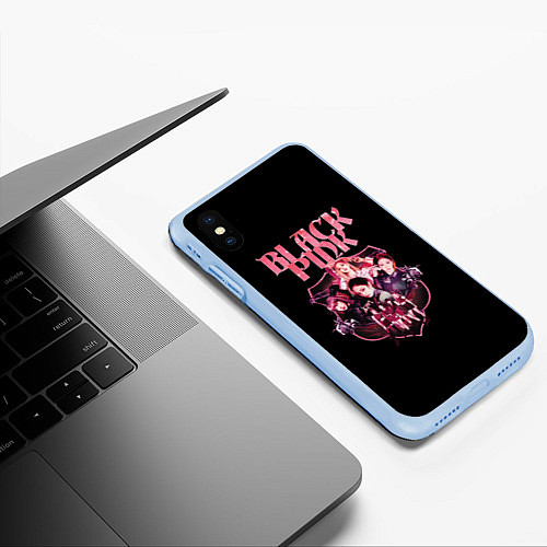 Чехол iPhone XS Max матовый Blackpink k-pop, Блэкпинк / 3D-Голубой – фото 3