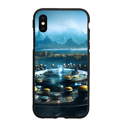 Чехол iPhone XS Max матовый Инопланетный реактор, цвет: 3D-черный