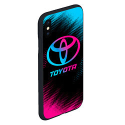 Чехол iPhone XS Max матовый Toyota - neon gradient, цвет: 3D-черный — фото 2