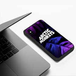 Чехол iPhone XS Max матовый Arctic Monkeys neon monstera, цвет: 3D-черный — фото 2