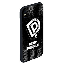 Чехол iPhone XS Max матовый Deep Purple с потертостями на темном фоне, цвет: 3D-черный — фото 2