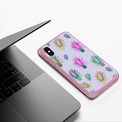 Чехол iPhone XS Max матовый Агава ютская - растение кактус, цвет: 3D-розовый — фото 2