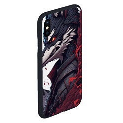 Чехол iPhone XS Max матовый Волк в полнолуние, цвет: 3D-черный — фото 2