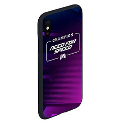 Чехол iPhone XS Max матовый Need for Speed gaming champion: рамка с лого и джо, цвет: 3D-черный — фото 2