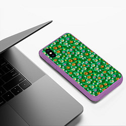Чехол iPhone XS Max матовый Объемные летние цветы, цвет: 3D-фиолетовый — фото 2