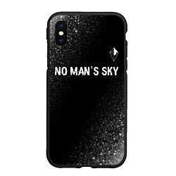 Чехол iPhone XS Max матовый No Mans Sky glitch на темном фоне: символ сверху