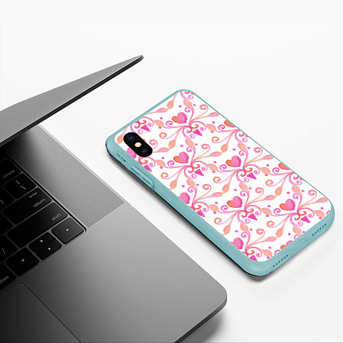 Чехол iPhone XS Max матовый Love mood / 3D-Мятный – фото 3