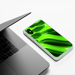 Чехол iPhone XS Max матовый Текстура зеленая слизь, цвет: 3D-салатовый — фото 2