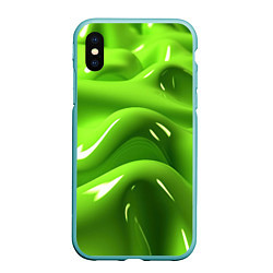 Чехол iPhone XS Max матовый Зеленая слизь, цвет: 3D-мятный