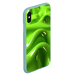 Чехол iPhone XS Max матовый Зеленая слизь, цвет: 3D-мятный — фото 2