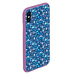 Чехол iPhone XS Max матовый Кораблики и волны, цвет: 3D-фиолетовый — фото 2
