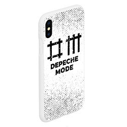 Чехол iPhone XS Max матовый Depeche Mode с потертостями на светлом фоне, цвет: 3D-белый — фото 2
