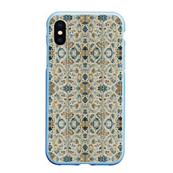 Чехол iPhone XS Max матовый Царские узоры, цвет: 3D-голубой