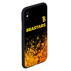 Чехол iPhone XS Max матовый Beastars - gold gradient: символ сверху, цвет: 3D-черный — фото 2