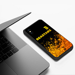 Чехол iPhone XS Max матовый Beastars - gold gradient: символ сверху, цвет: 3D-черный — фото 2