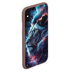 Чехол iPhone XS Max матовый Galactic lion, цвет: 3D-коричневый — фото 2