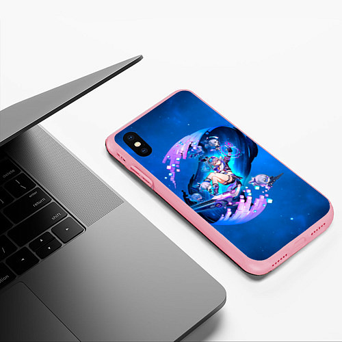 Чехол iPhone XS Max матовый Хонкай Стар Рейл: Серебряный Волк / 3D-Баблгам – фото 3