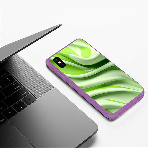 Чехол iPhone XS Max матовый Объемные складки / 3D-Фиолетовый – фото 3