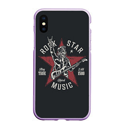 Чехол iPhone XS Max матовый Rockstar music, цвет: 3D-сиреневый