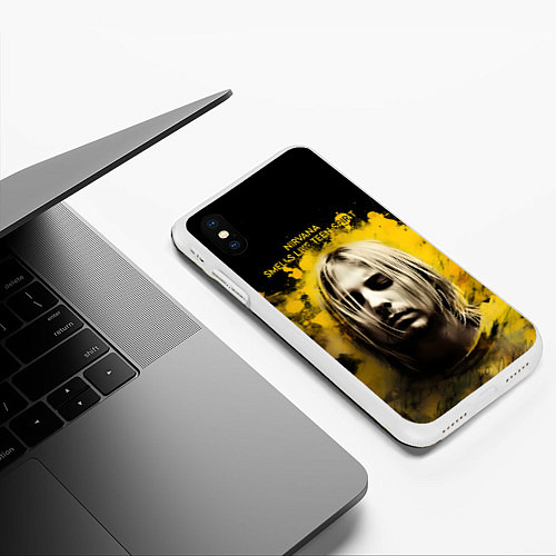 Чехол iPhone XS Max матовый Nirvana Graffiti / 3D-Белый – фото 3