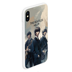 Чехол iPhone XS Max матовый The Beatles - Help, цвет: 3D-белый — фото 2