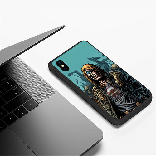 Чехол iPhone XS Max матовый Iron Maiden Fallen Angel / 3D-Черный – фото 3